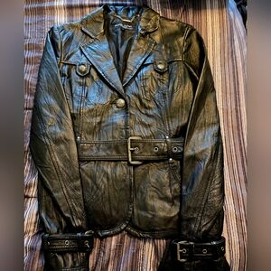 Black Rivet Women's Black Leather Jacket